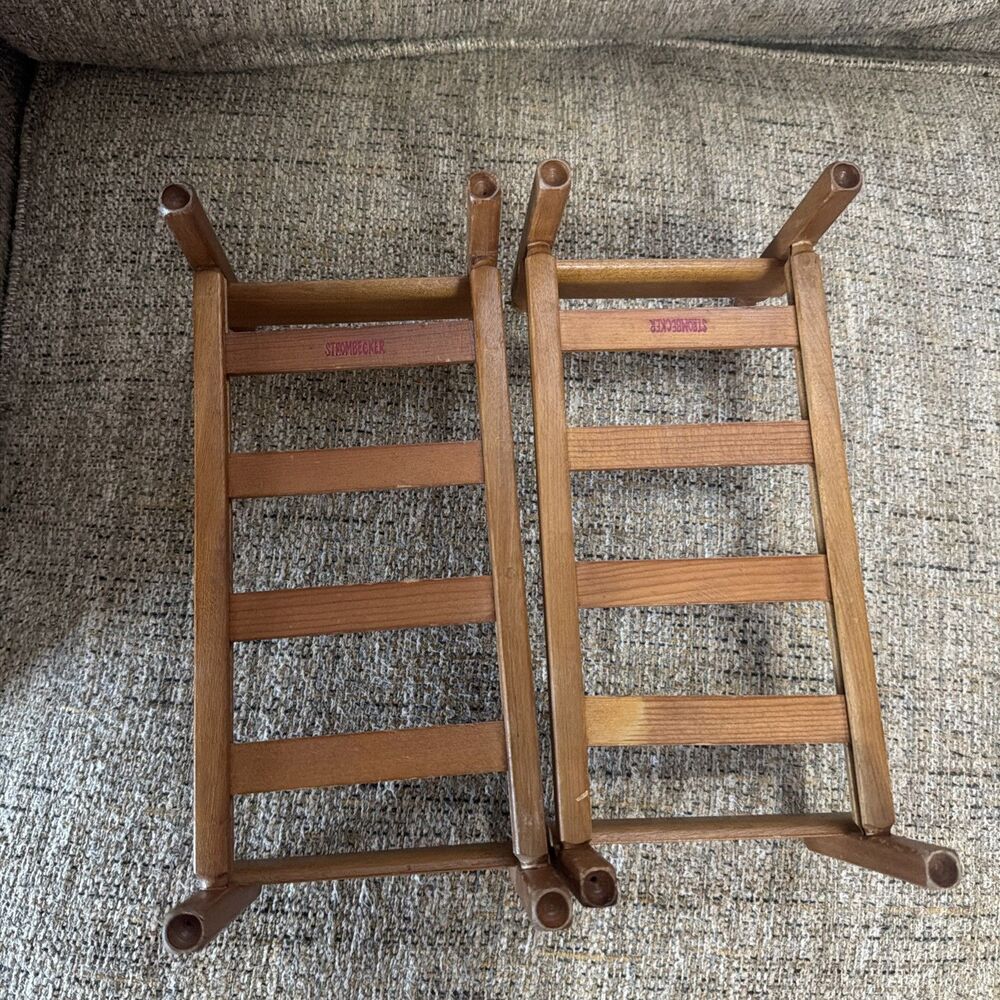 Strombecker dollhouse furniture bed lot 2 wooden vintage 1950s era Bunk bed - Picture 4 of 7